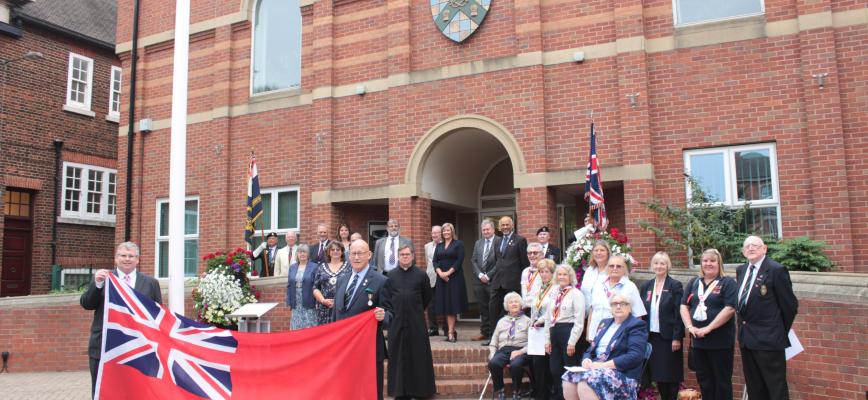 Attendees pictured at Red Ensign ceremony at SK House in Grantham