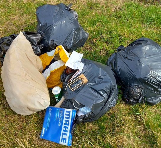 A £300 penalty has been paid by the owner of this rubbish tipped in the countryside near Aslackby.