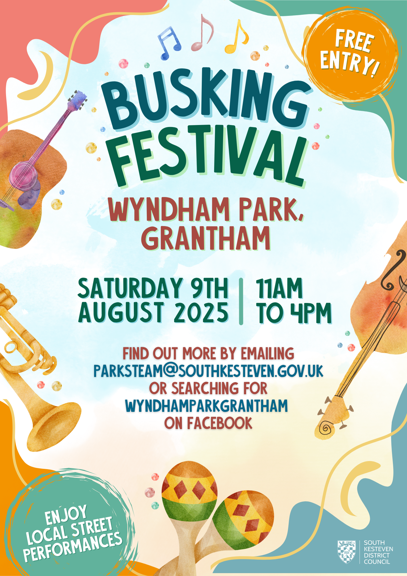 Busking at Wyndham Park, Grantham
