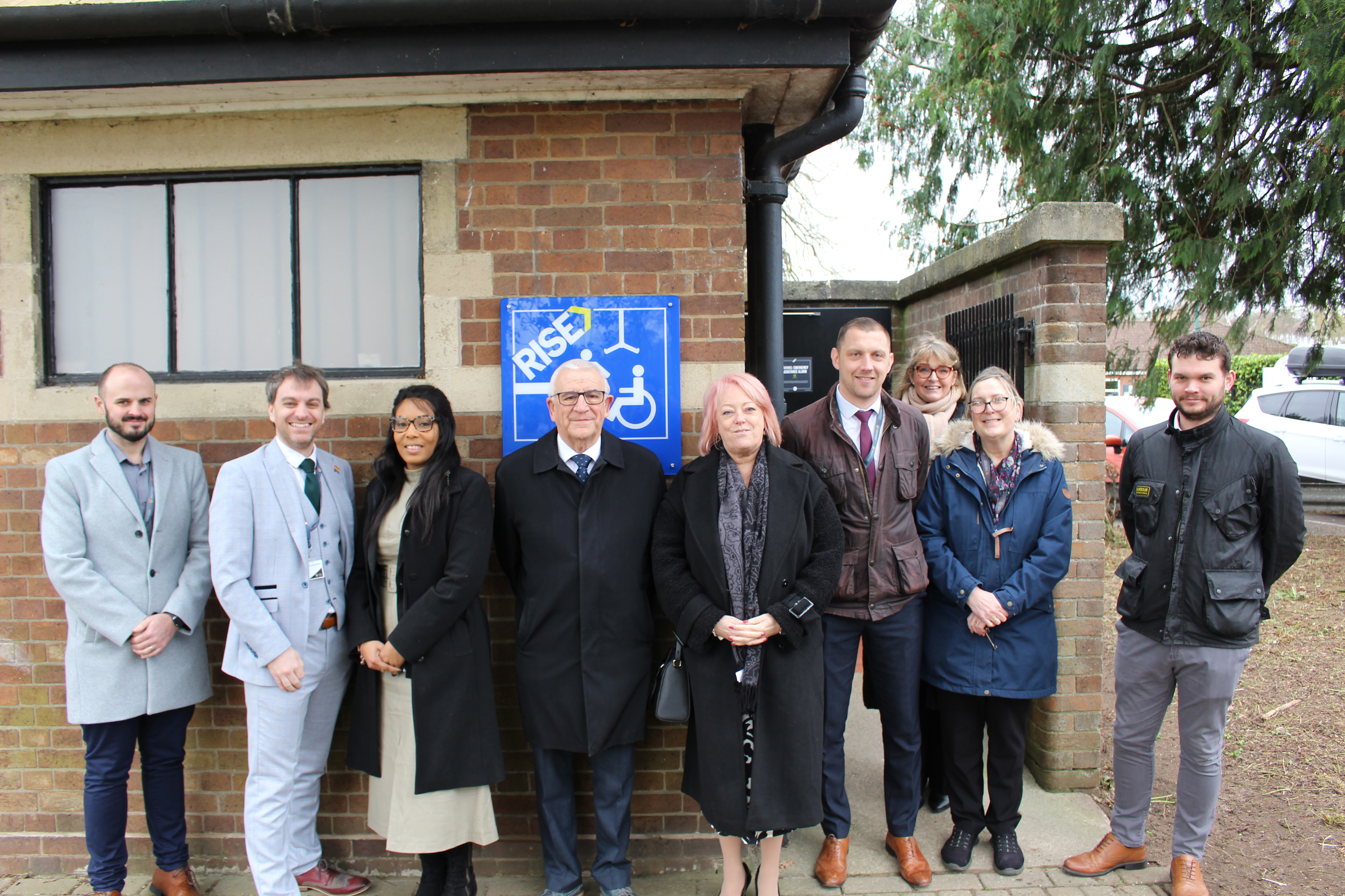 Pictured at the opening of the Changing Places toilet in Wyndham Park are, left to right: Team Leader – Leisure, Parks and Open Spaces Michael Chester; Cabinet Member for Environment and Waste Cllr Rhys Baker; Cabinet Member for People and Communities Cllr Rhea Rayside; Cabinet Member for Culture and Leisure Cllr Paul Stokes; Property Services Manager Gyles Teasdale; Parks and Events Community Engagement Officer Alison Lewis; Senior Parks and Cemetery Officer Sharon Haythorn; and Mechanical and Electrical Project Officer Neil Smith