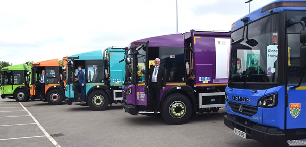 colourful bin lorries