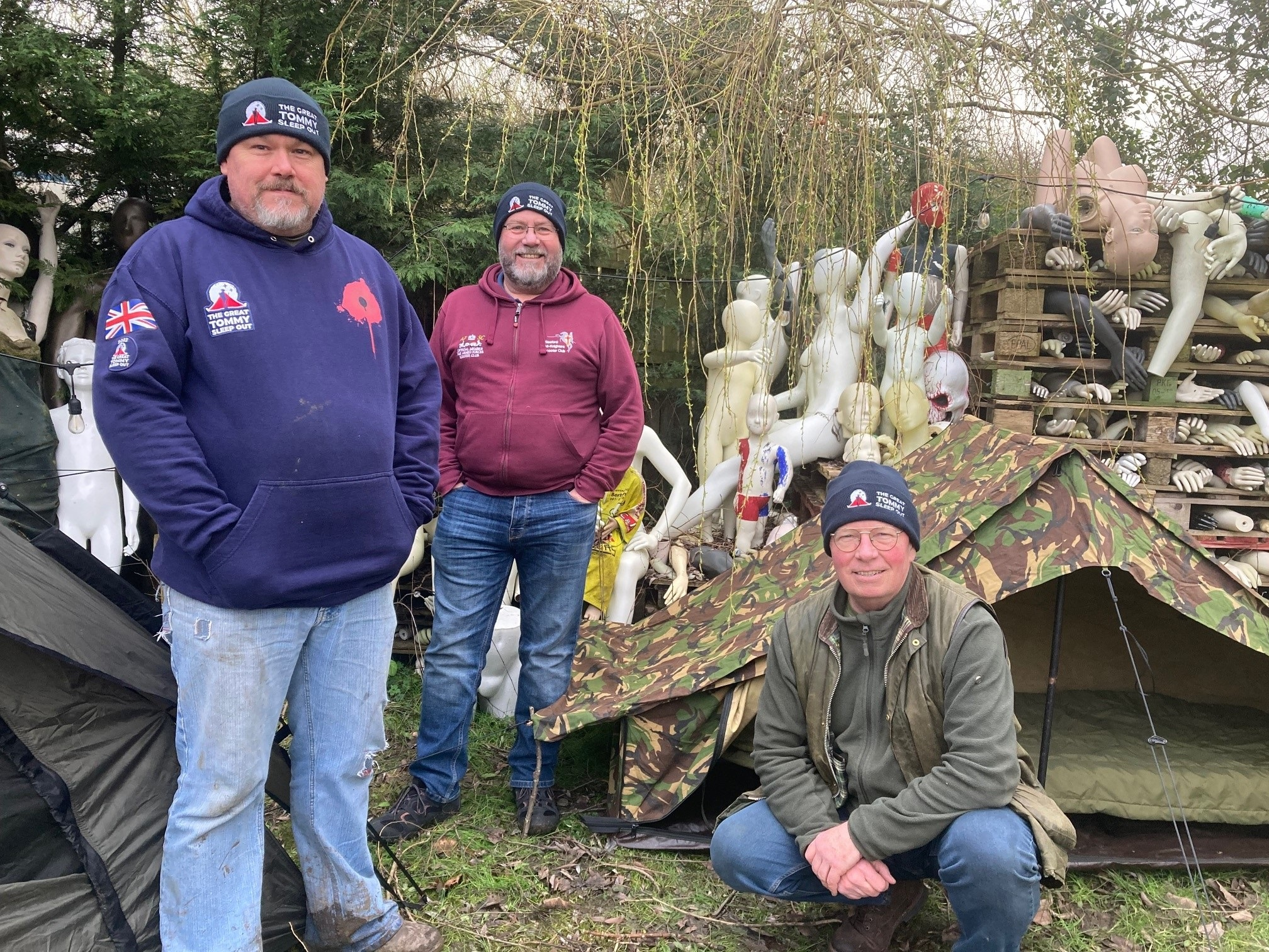 Richard Dixon-Warren (right) with RAF veteran Eddie Findlay and Royal Navy veteran Jason Roffey.