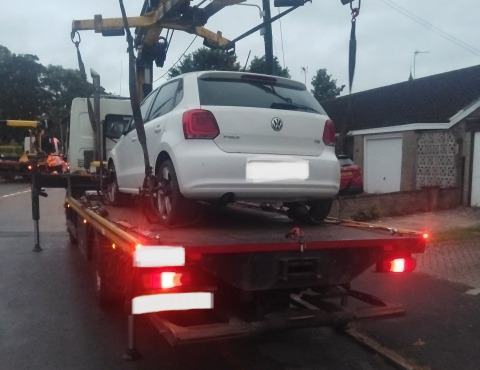 Vehicle being removed
